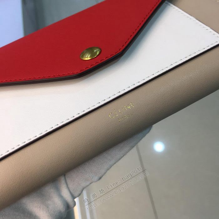 CELINE女包 pocket信封錢包 0136 小牛皮 多功能長錢包 賽琳長款拼色女錢包  sl2061